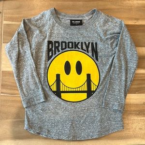 Tiny Whales long sleeve smiley face Brooklyn shirt